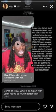 Ray J's Instagram story calling out Brandy (Image via Instagram/@rayj)